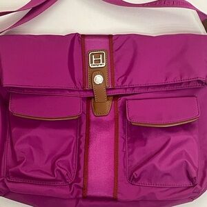 Hedgren Crossbody Large Multiple Pockets Adjustable Strap Purple 15x11